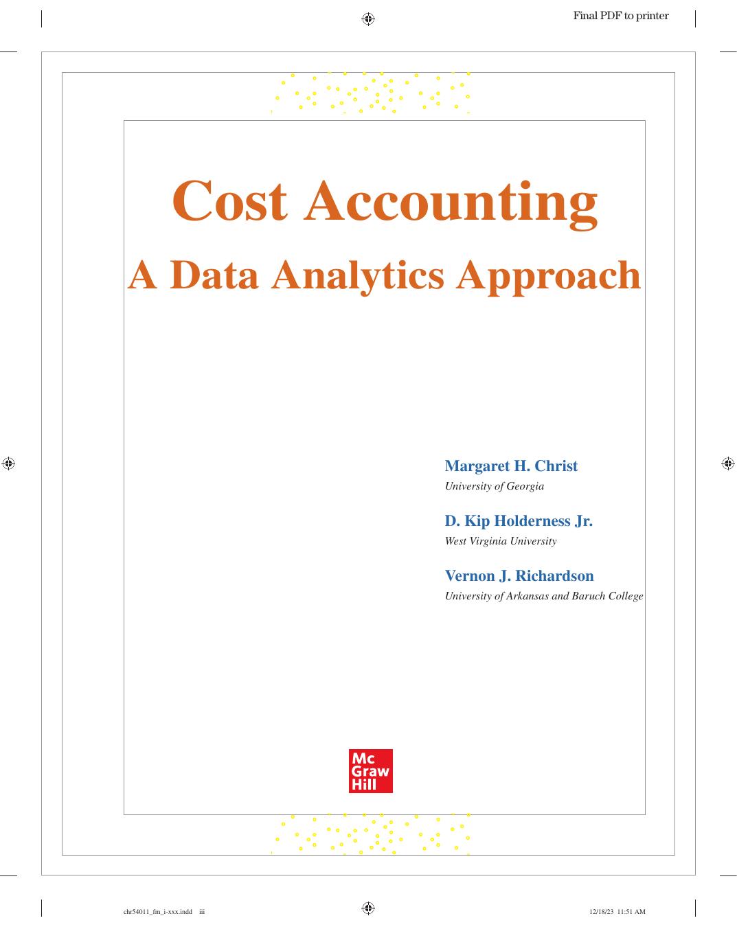 Preview page 4 of eBook Cost Accounting A Data Analytics Approach (2024 Release) By Margaret Christ