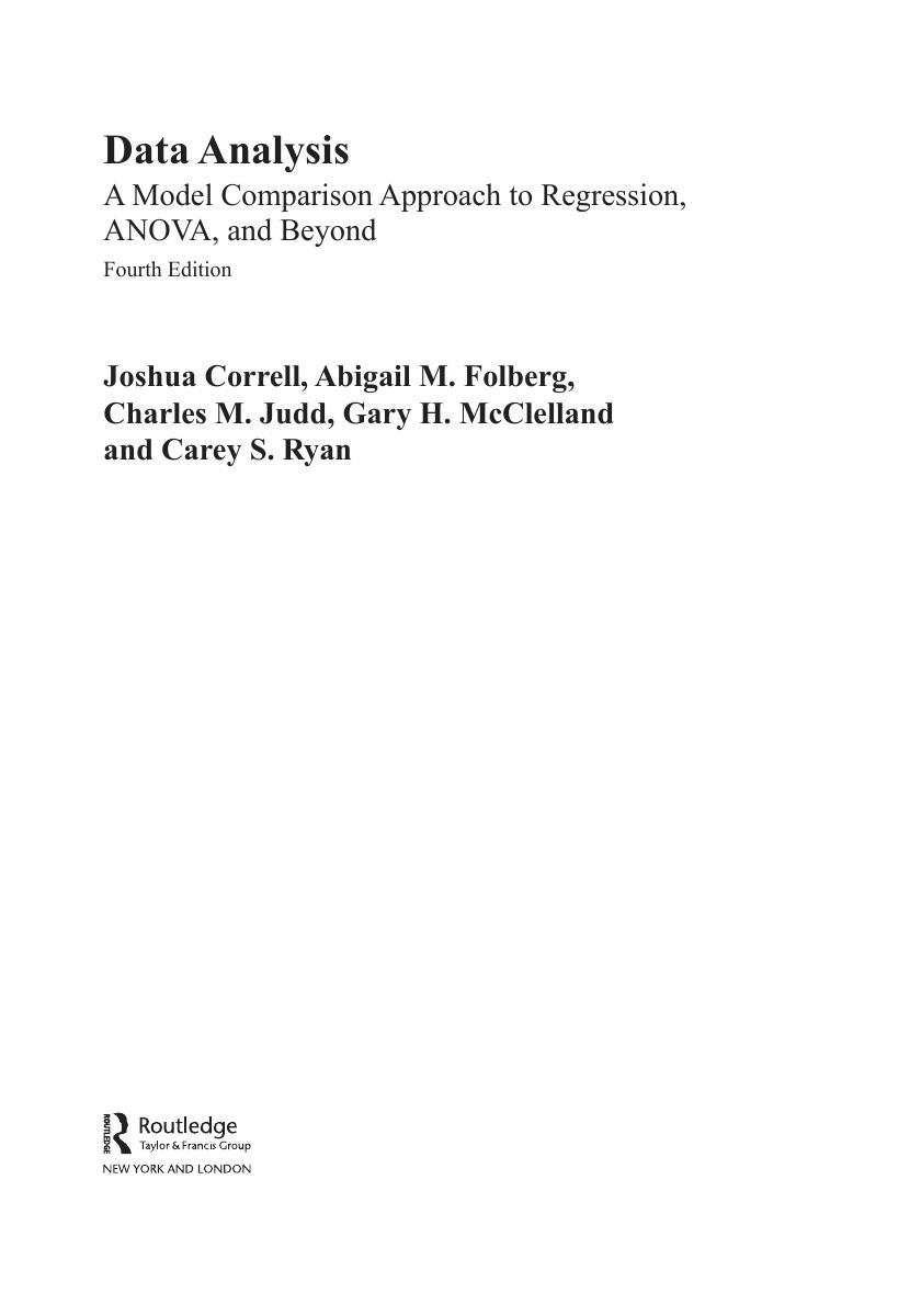 Preview page 6 of eBook Data Analysis A Model Comparison Approach to Regression, ANOVA, and Beyond 4th Edition By Joshua Correll, Abigail