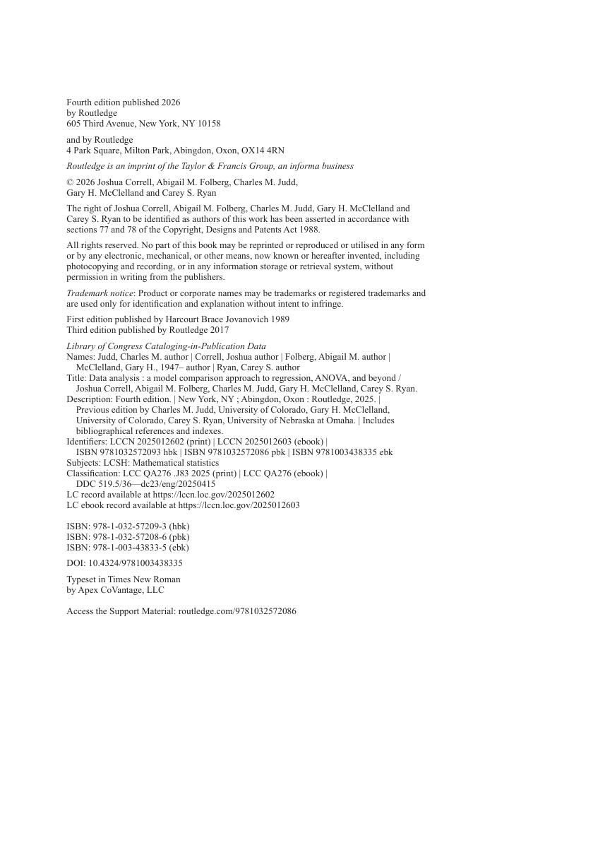 Preview page 7 of eBook Data Analysis A Model Comparison Approach to Regression, ANOVA, and Beyond 4th Edition By Joshua Correll, Abigail