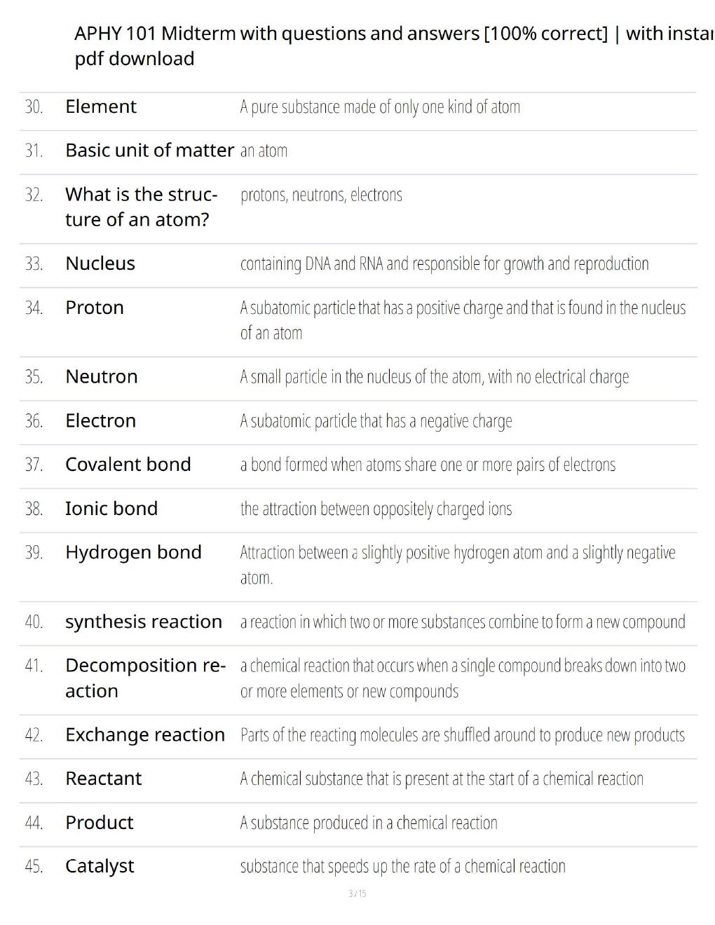 Preview page 3 of APHY 101 Midterm – Comprehensive Questions & Answers with Detailed Solutions