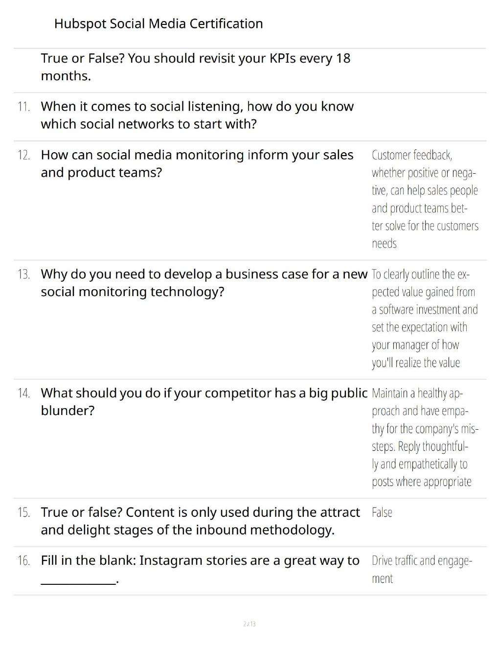 Preview page 2 of HubSpot Social Media Certification – Comprehensive Study Guide with Practice Questions & Exam Preparation