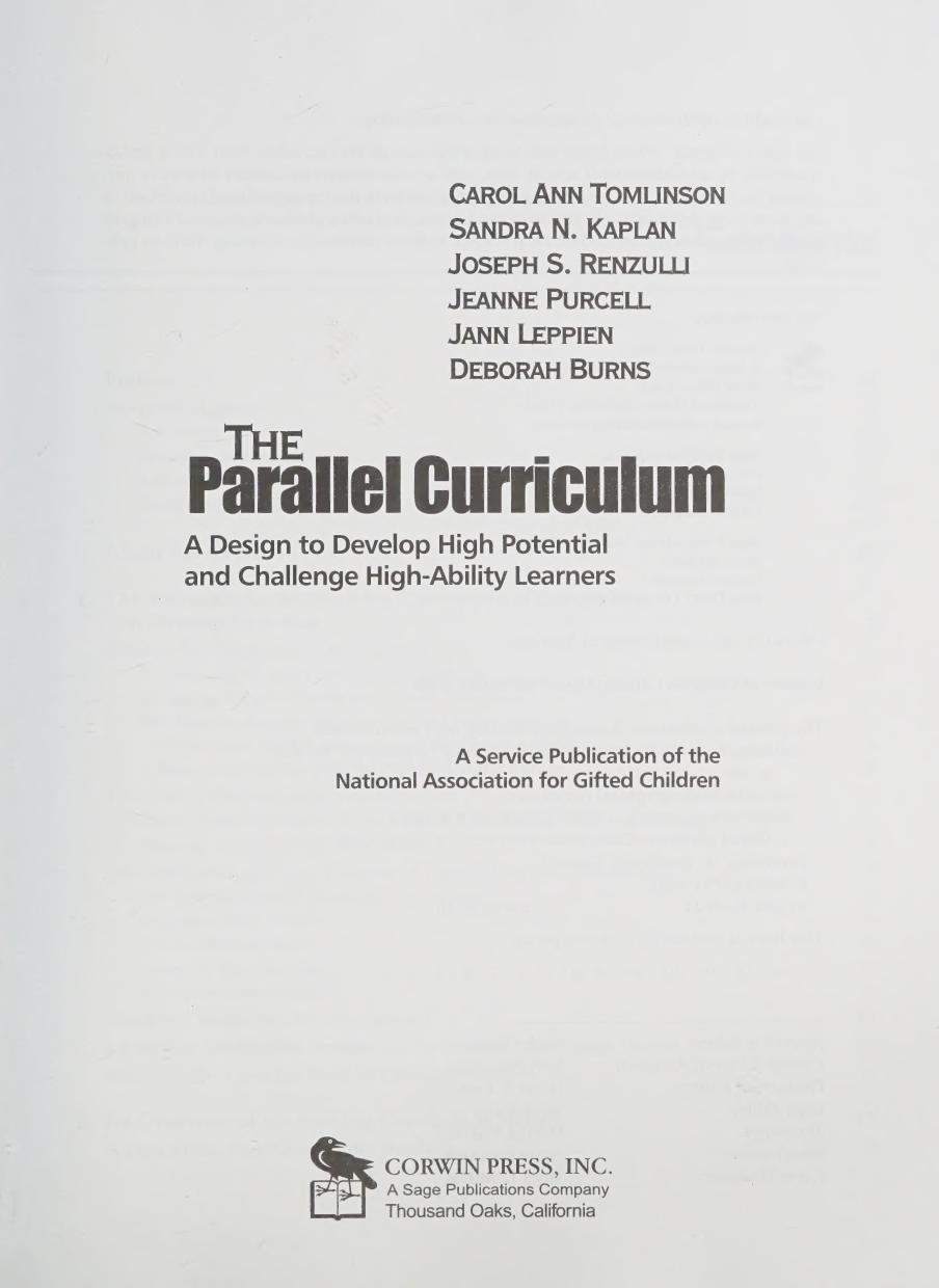 Preview page 5 of (scan copy) eBook The Parallel Curriculum A Design to Develop Learner Potential and Challenge Advanced Learners 2nd Edit