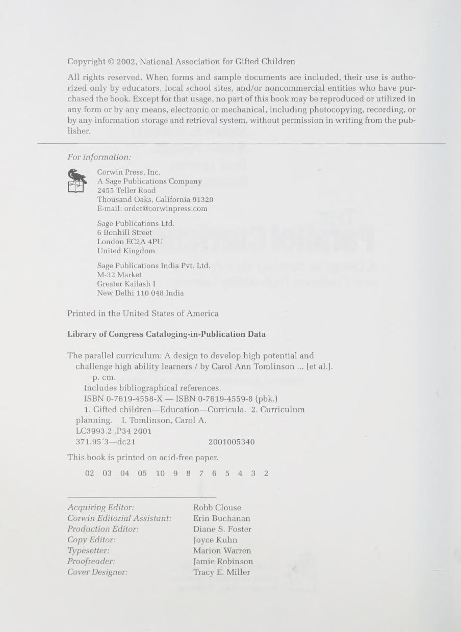 Preview page 6 of (scan copy) eBook The Parallel Curriculum A Design to Develop Learner Potential and Challenge Advanced Learners 2nd Edit