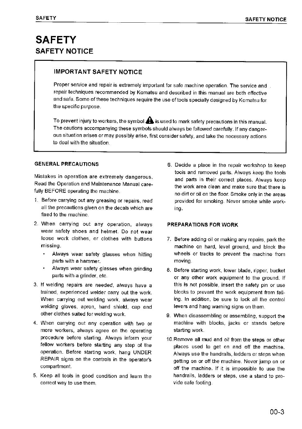 Preview page 8 of Komatsu WA500-3 Wheel Loader Service Manual