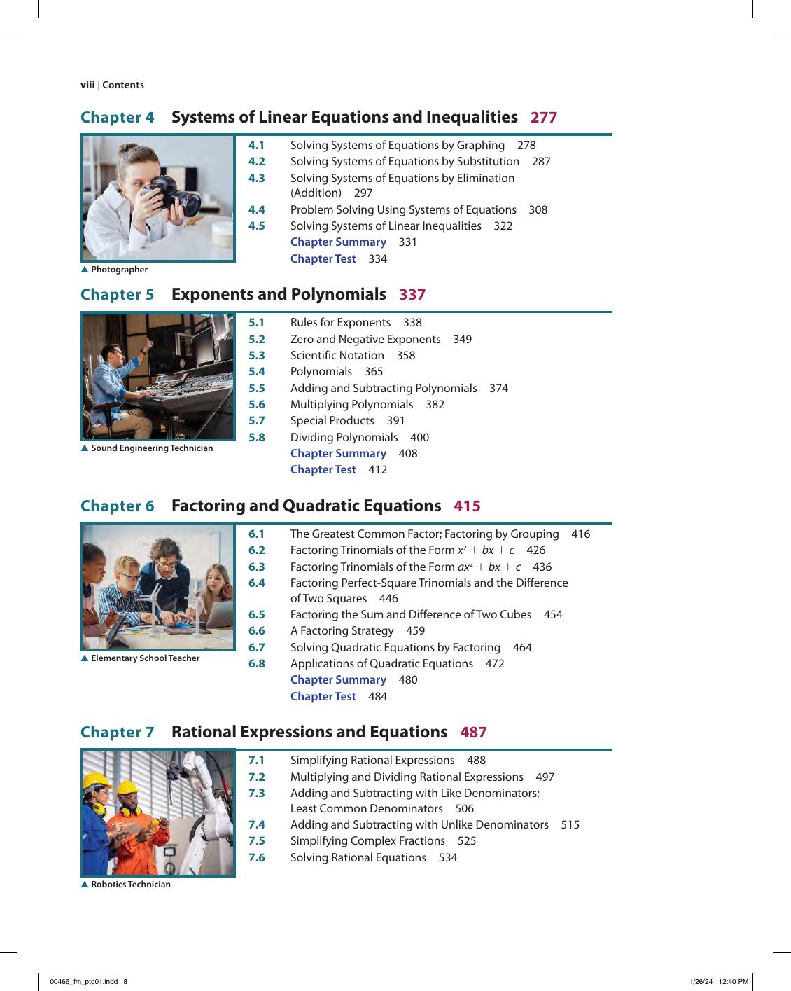 Preview page 10 of Elementary and Intermediate Algebra 6th Edition By Alan Tussy, David Gustafson
