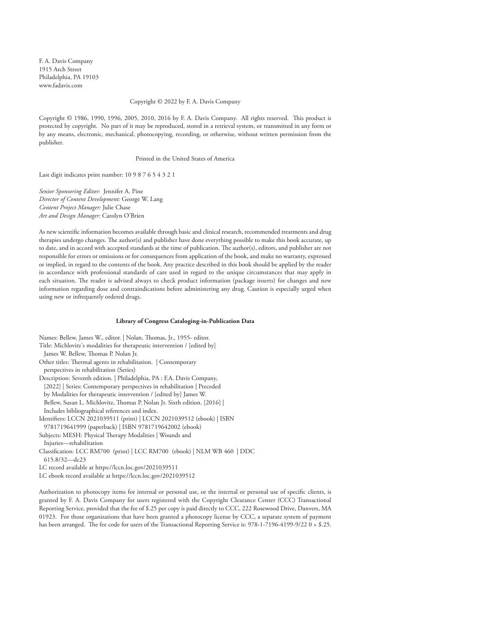 Preview page 5 of Michlovitz's Modalities for Therapeutic Intervention 7th Edition By James Bellew, Thomas Nolan