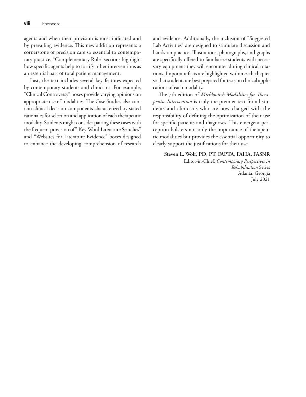 Preview page 9 of Michlovitz's Modalities for Therapeutic Intervention 7th Edition By James Bellew, Thomas Nolan