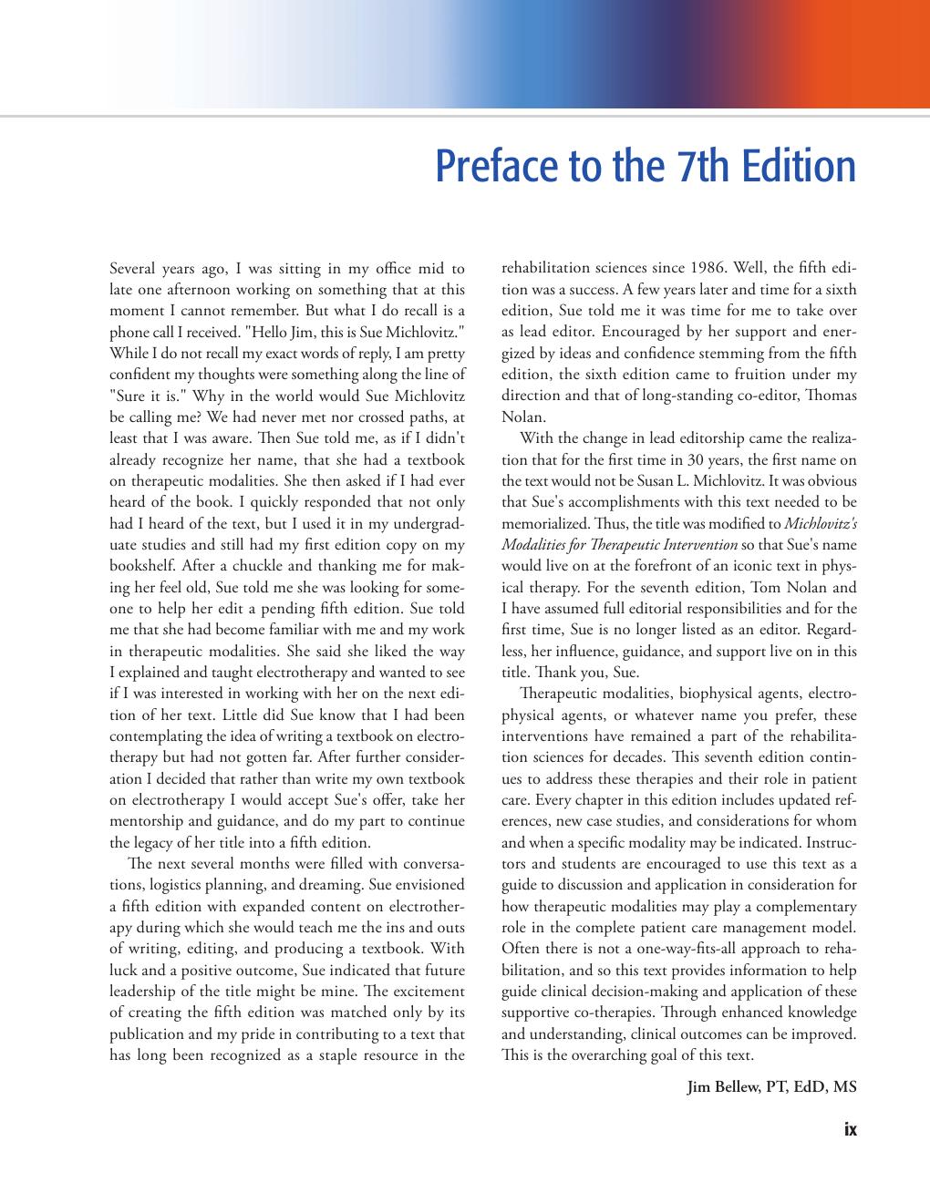 Preview page 10 of Michlovitz's Modalities for Therapeutic Intervention 7th Edition By James Bellew, Thomas Nolan