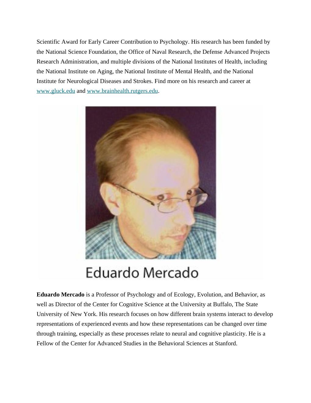 Preview page 8 of Learning and memory from brain to behavior 4th Edition By  Mark A Gluck, Eduardo Mercado, Catherine E Myers