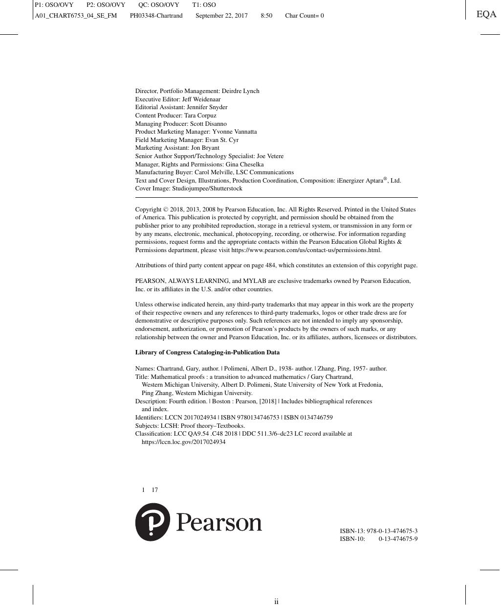 Preview page 3 of Mathematical Proofs A Transition to Advanced Mathematics 4th Edition By Gary Chartrand, Albert Polimeni, Ping Zhang