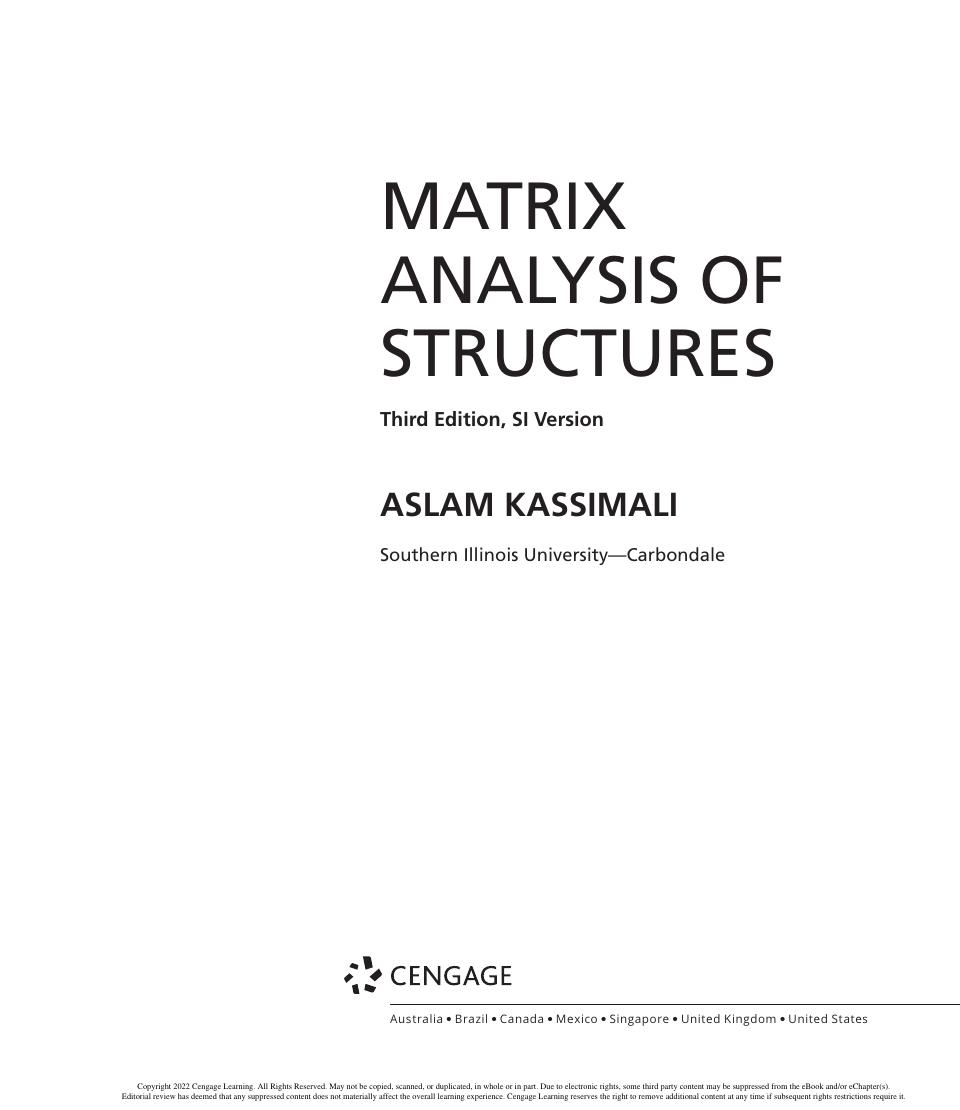 Preview page 2 of Matrix Analysis of Structures Si 3rd Edition By Kassimali A