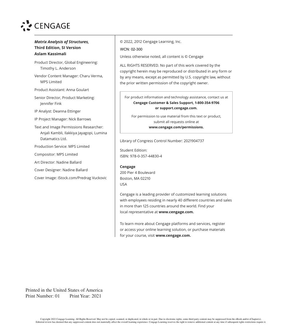 Preview page 3 of Matrix Analysis of Structures Si 3rd Edition By Kassimali A