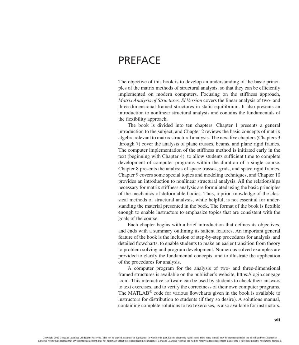 Preview page 8 of Matrix Analysis of Structures Si 3rd Edition By Kassimali A