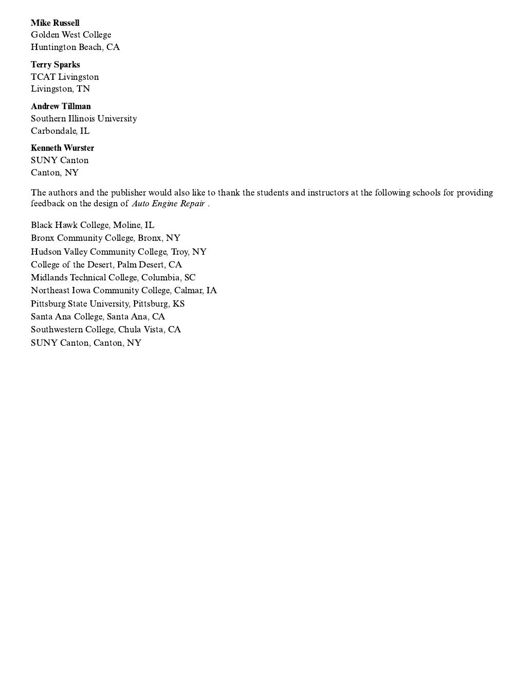 Preview page 10 of Auto Engine Repair 8th Edition By James Duffy, Brian Palmiter