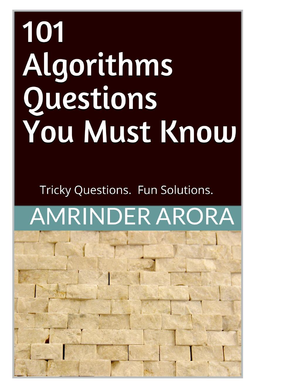 Preview page 2 of 101 Algorithms Questions You Must Know By Amrinder Arora