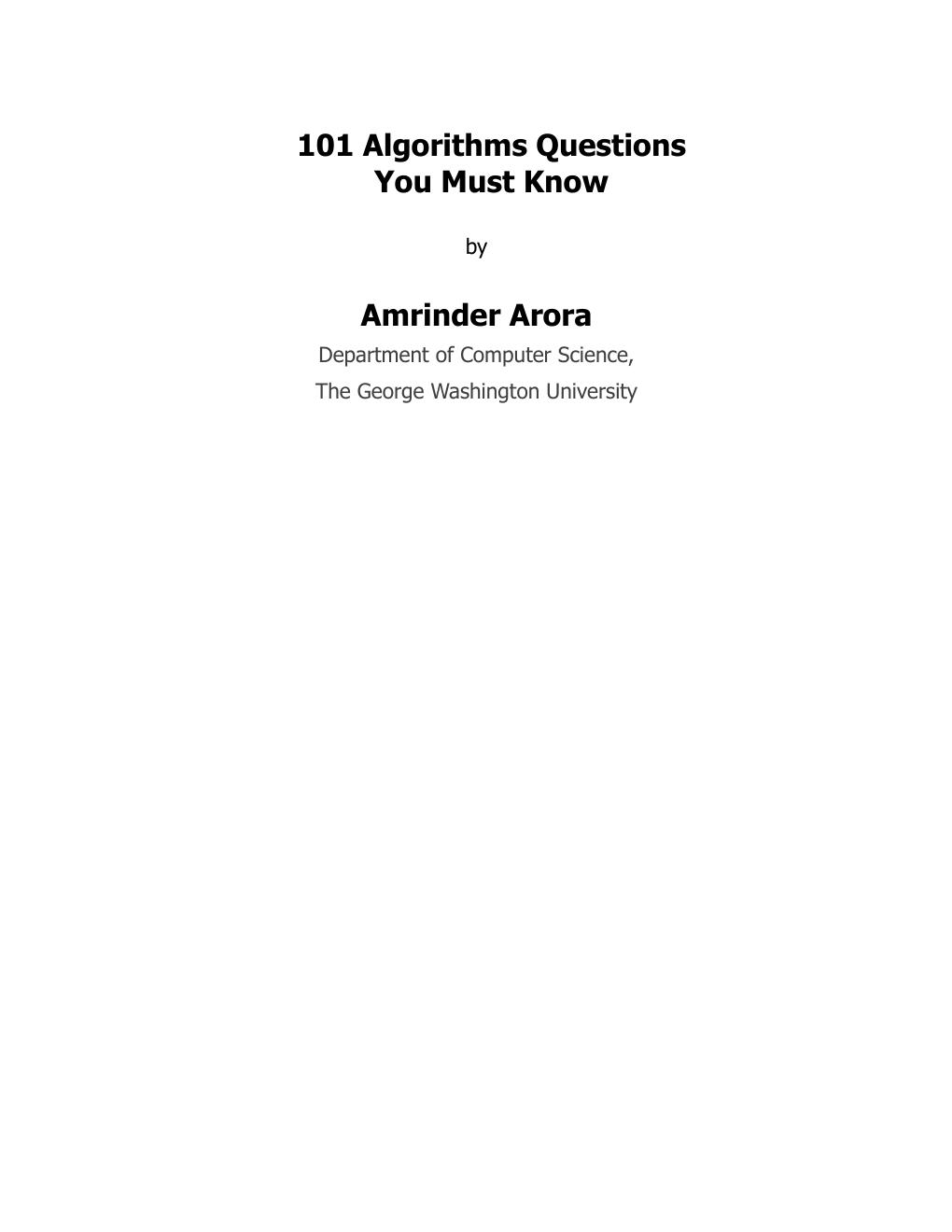Preview page 3 of 101 Algorithms Questions You Must Know By Amrinder Arora