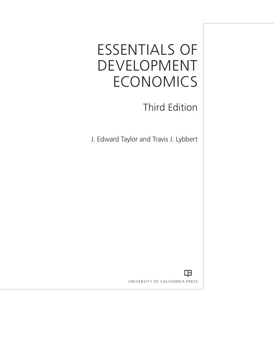 Preview page 4 of Essentials of Development Economics 3rd Edition By Edward Taylor, Travis Lybbert