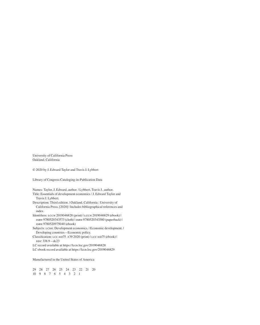Preview page 5 of Essentials of Development Economics 3rd Edition By Edward Taylor, Travis Lybbert