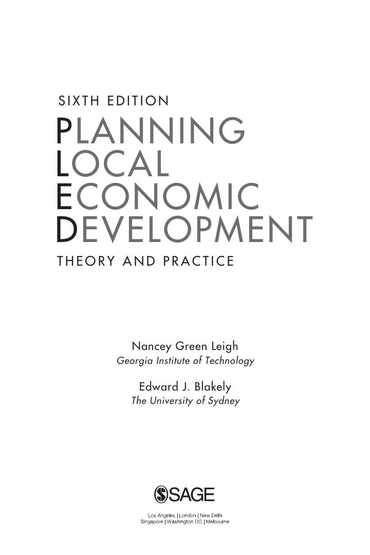 Preview page 4 of Planning Local Economic Development Theory and Practice 6th Edition By Nancey Leigh, Edward Blakely