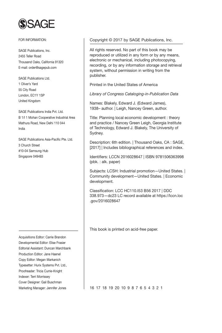 Preview page 5 of Planning Local Economic Development Theory and Practice 6th Edition By Nancey Leigh, Edward Blakely