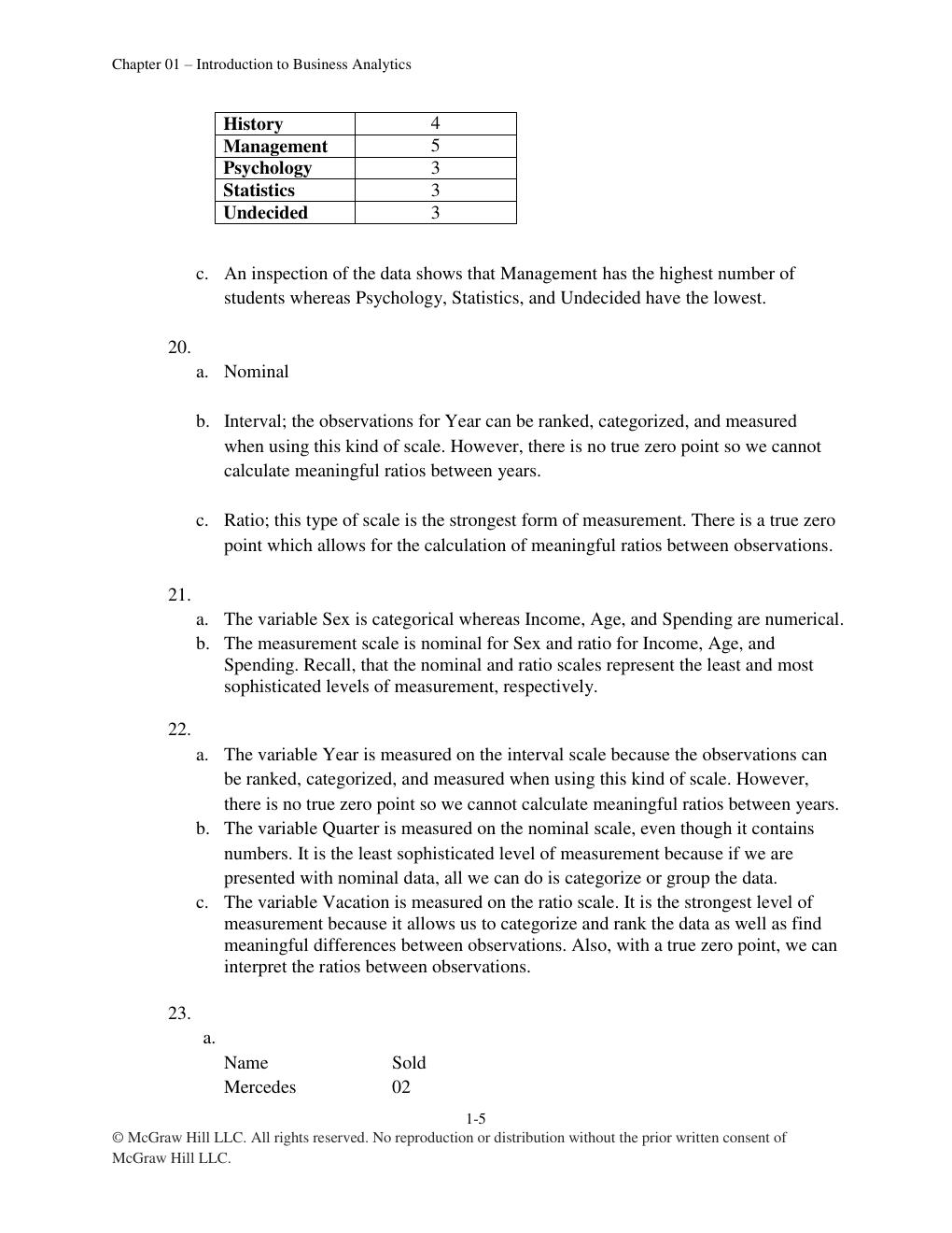 Preview page 5 of Solution Manual for Business Analytics 2nd Edition by James R. Evans