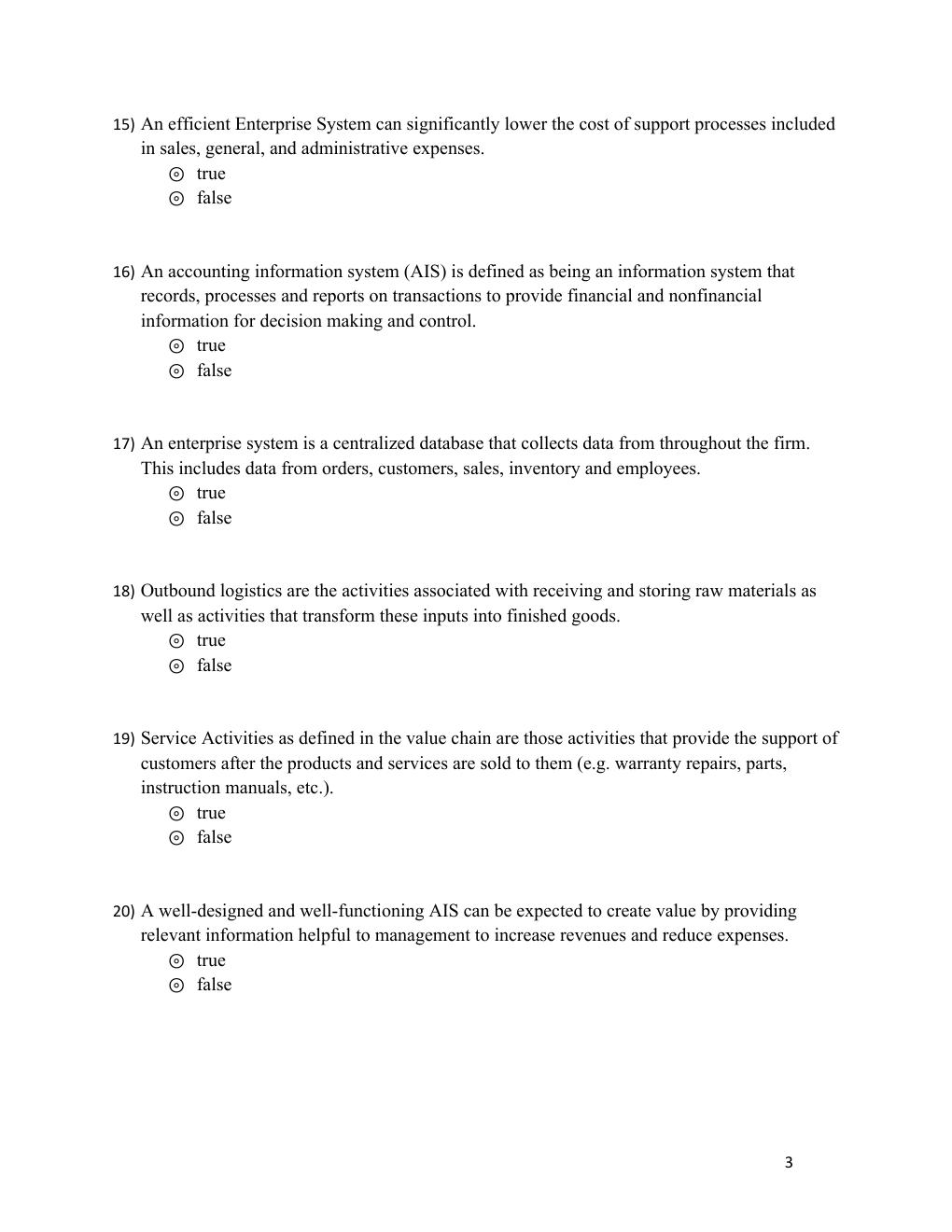 Preview page 3 of Test Bank Accounting Information Systems, 4th Edition by Vernon Richardson