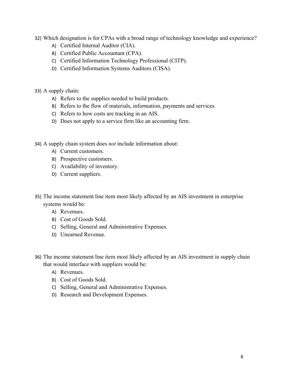 Preview page 6 of Test Bank Accounting Information Systems, 4th Edition by Vernon Richardson