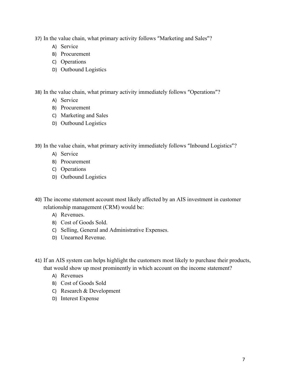 Preview page 7 of Test Bank Accounting Information Systems, 4th Edition by Vernon Richardson