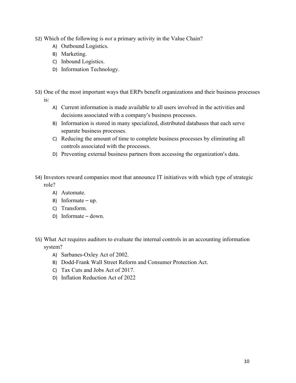 Preview page 10 of Test Bank Accounting Information Systems, 4th Edition by Vernon Richardson
