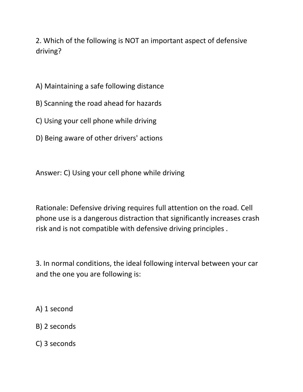 Preview page 2 of TRAFFICSCHOOL.COM FINAL EXAM Complete Practice Test Bank 300 Exam-Style Questions