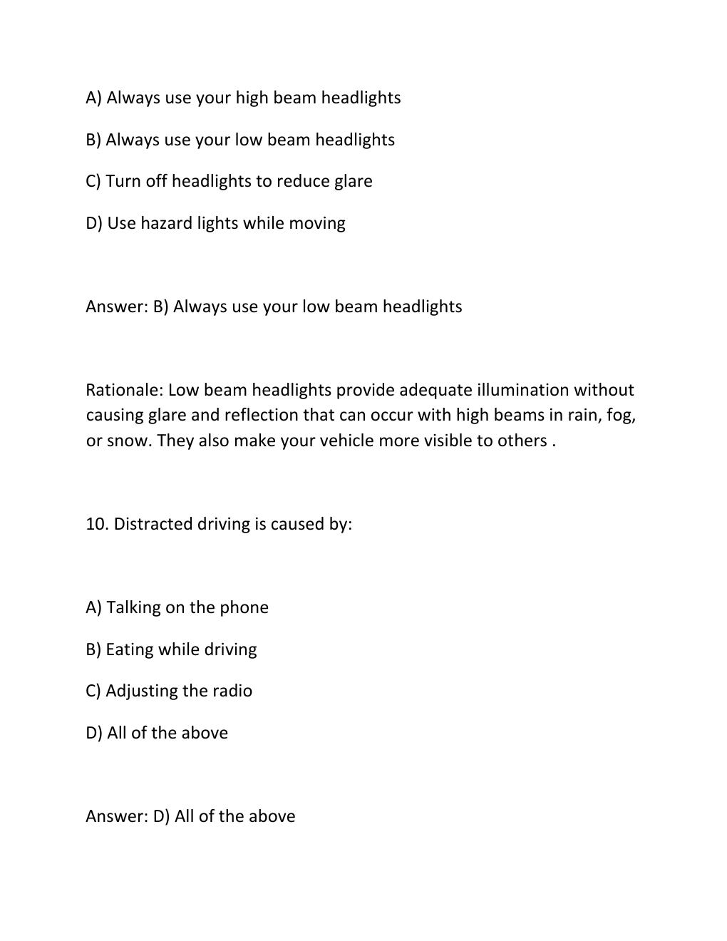 Preview page 7 of TRAFFICSCHOOL.COM FINAL EXAM Complete Practice Test Bank 300 Exam-Style Questions