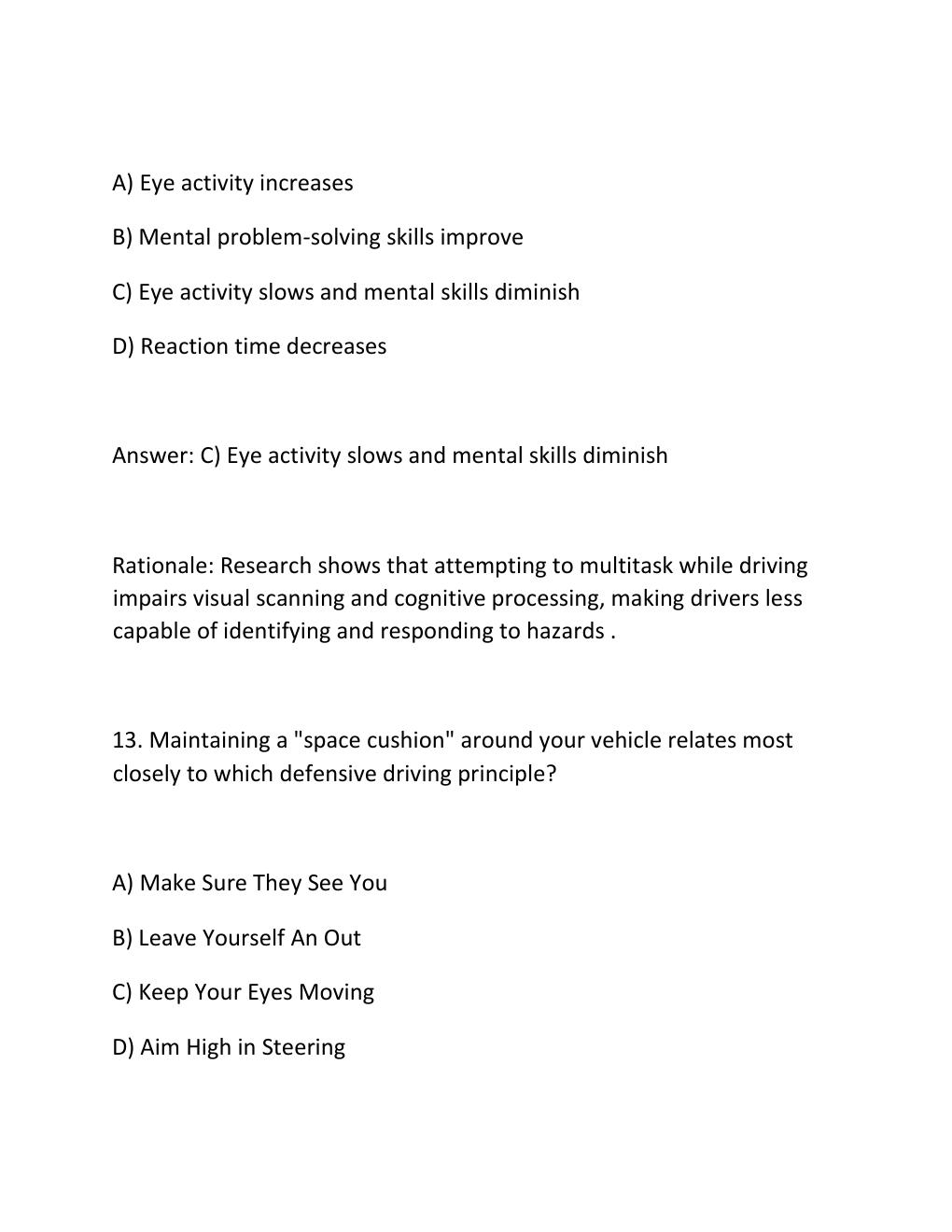 Preview page 9 of TRAFFICSCHOOL.COM FINAL EXAM Complete Practice Test Bank 300 Exam-Style Questions