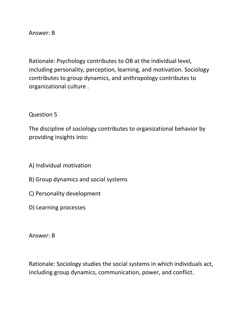 Preview page 4 of WGU C715 ORGANIZATIONAL BEHAVIOR Complete OA Final Exam Test Bank