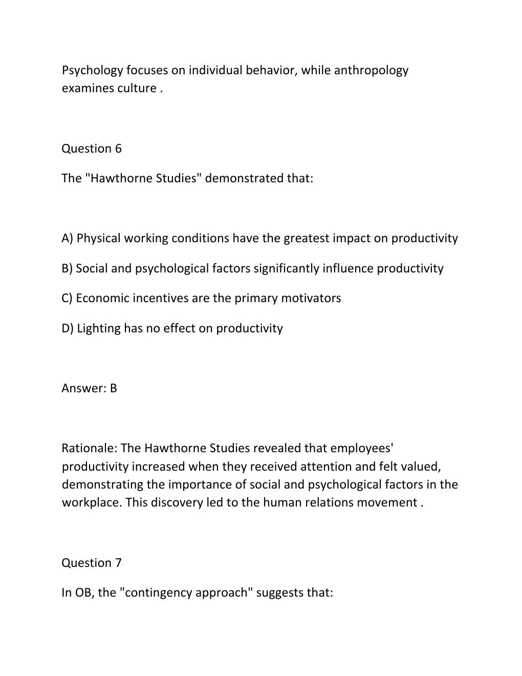 Preview page 5 of WGU C715 ORGANIZATIONAL BEHAVIOR Complete OA Final Exam Test Bank