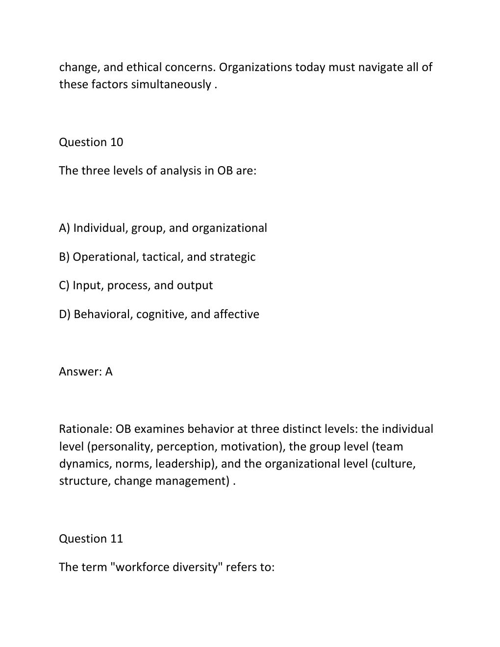 Preview page 8 of WGU C715 ORGANIZATIONAL BEHAVIOR Complete OA Final Exam Test Bank