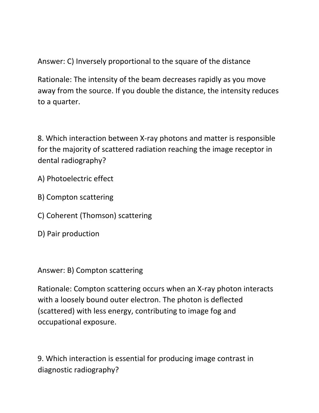 Preview page 5 of BDA RADIOGRAPHY AND RADIOLOGY Complete Practice Test Bank 300 Exam