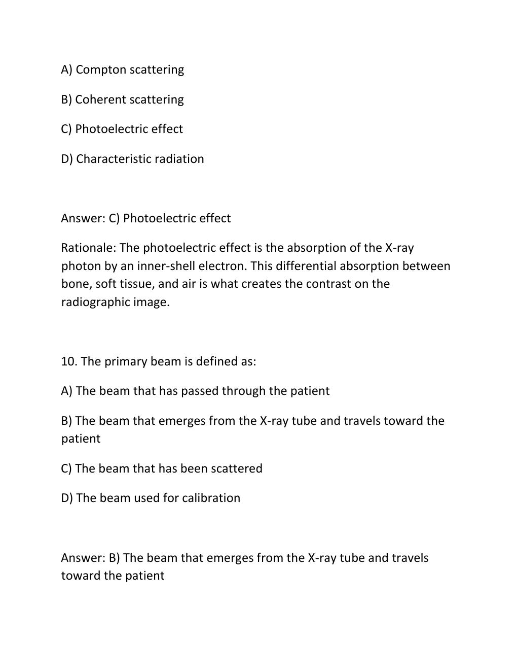 Preview page 6 of BDA RADIOGRAPHY AND RADIOLOGY Complete Practice Test Bank 300 Exam