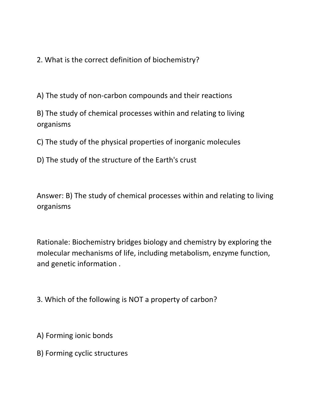 Preview page 2 of BIOCHEMISTRY LAB 1-9 REPORTS – PORTAGE LEARNING Complete Practice Test Bank