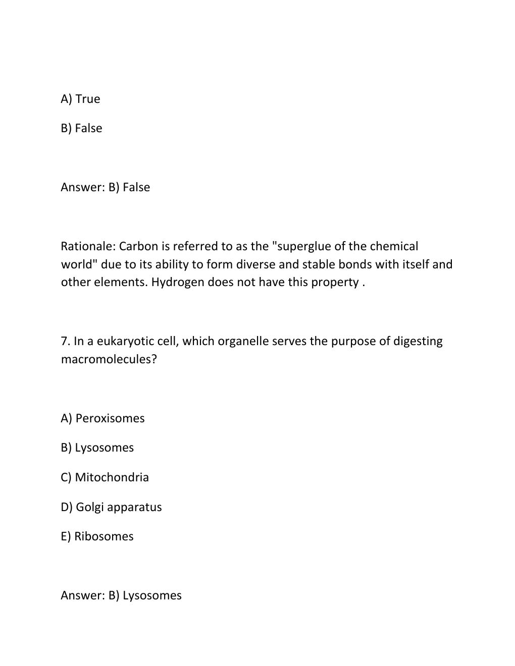 Preview page 5 of BIOCHEMISTRY LAB 1-9 REPORTS – PORTAGE LEARNING Complete Practice Test Bank