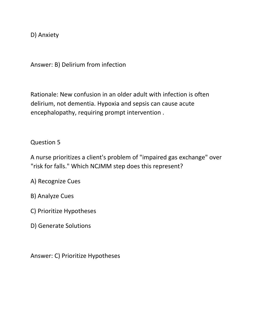 Preview page 4 of CJE BENCHMARK CLINICAL JUDGMENT EXAM 1 & 2 Complete Practice Test Bank ......