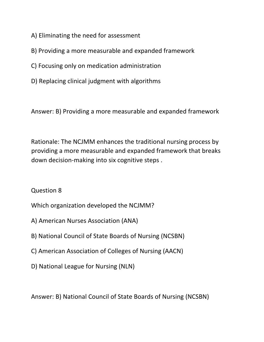 Preview page 6 of CJE BENCHMARK CLINICAL JUDGMENT EXAM 1 & 2 Complete Practice Test Bank ......