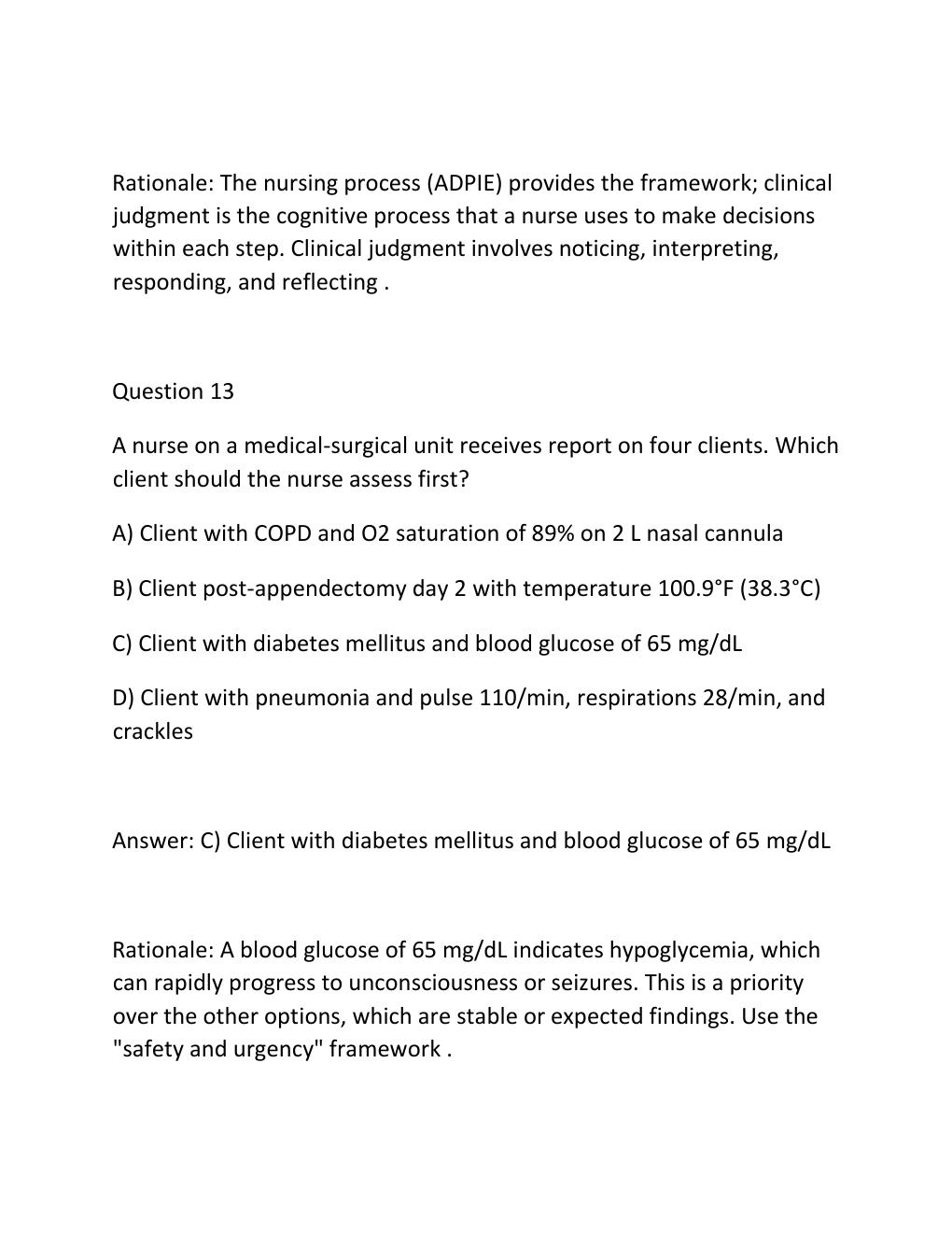 Preview page 10 of CJE BENCHMARK CLINICAL JUDGMENT EXAM 1 & 2 Complete Practice Test Bank ......