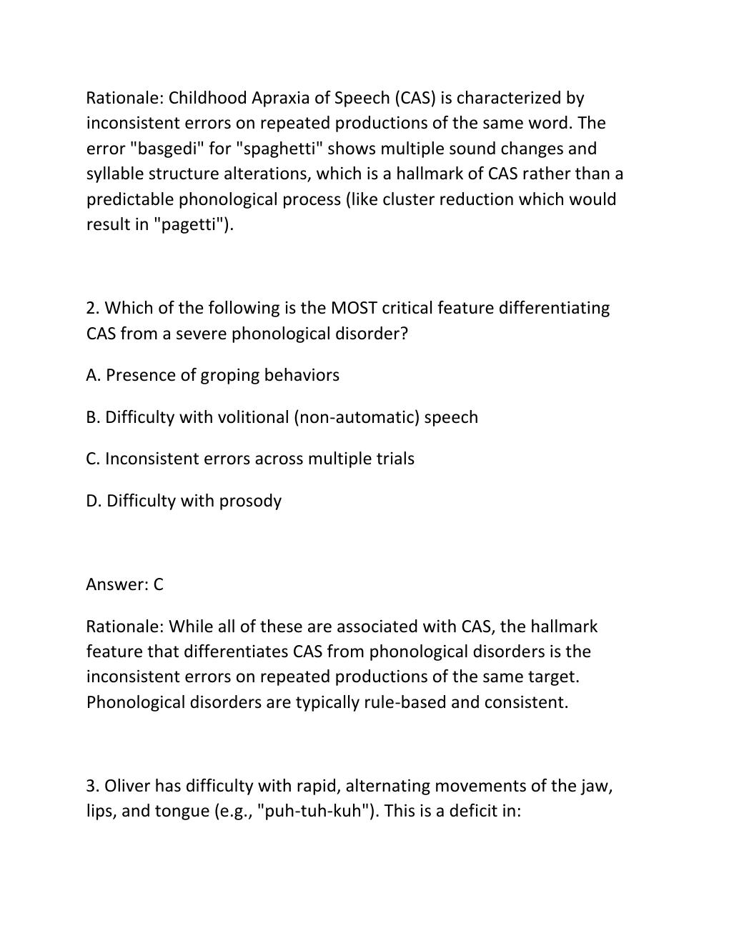 Preview page 3 of COMD 674 SIMUCASE – OLIVER (SLP) INTERVENTION TRANSCRIPT & ASSESSMENT RESULTS Complete