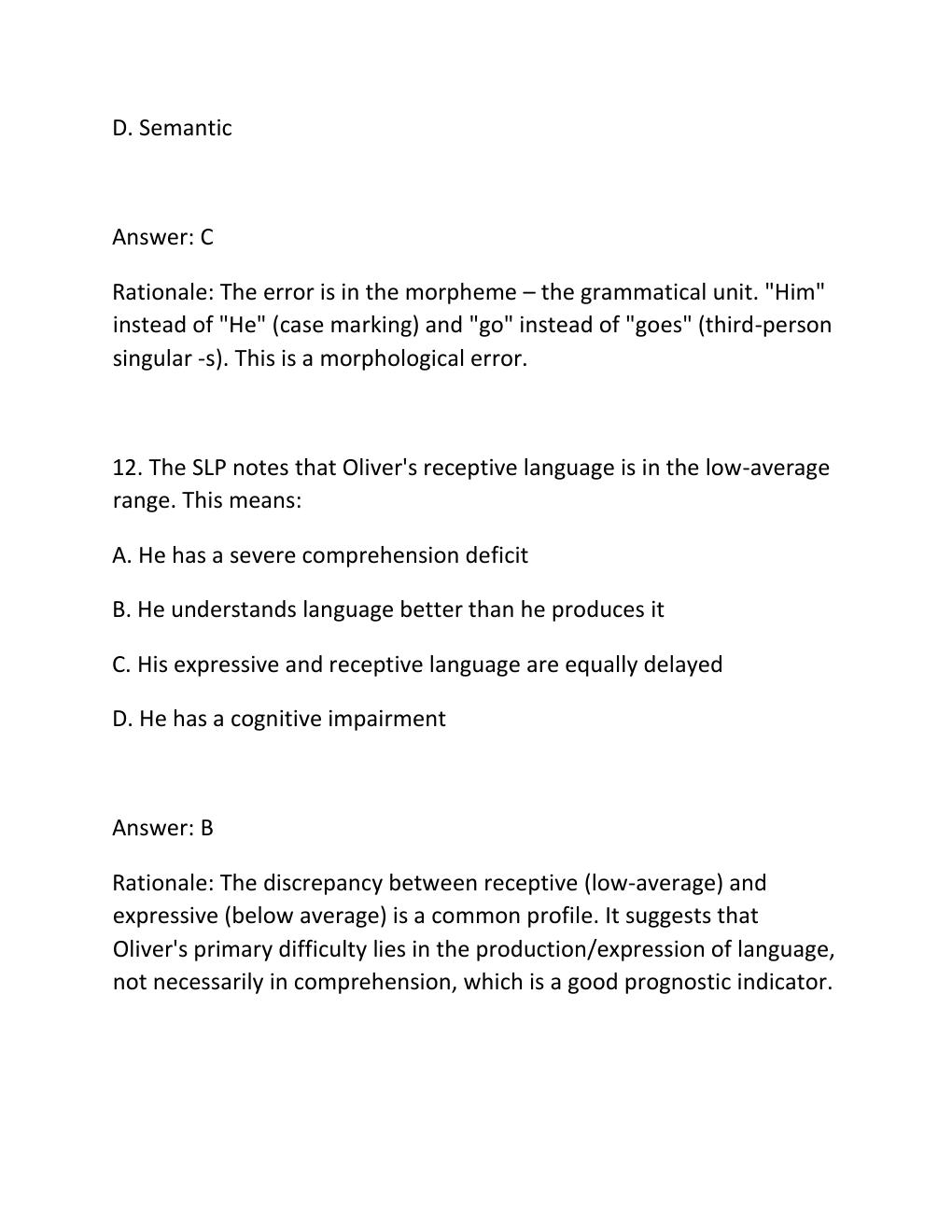 Preview page 9 of COMD 674 SIMUCASE – OLIVER (SLP) INTERVENTION TRANSCRIPT & ASSESSMENT RESULTS Complete