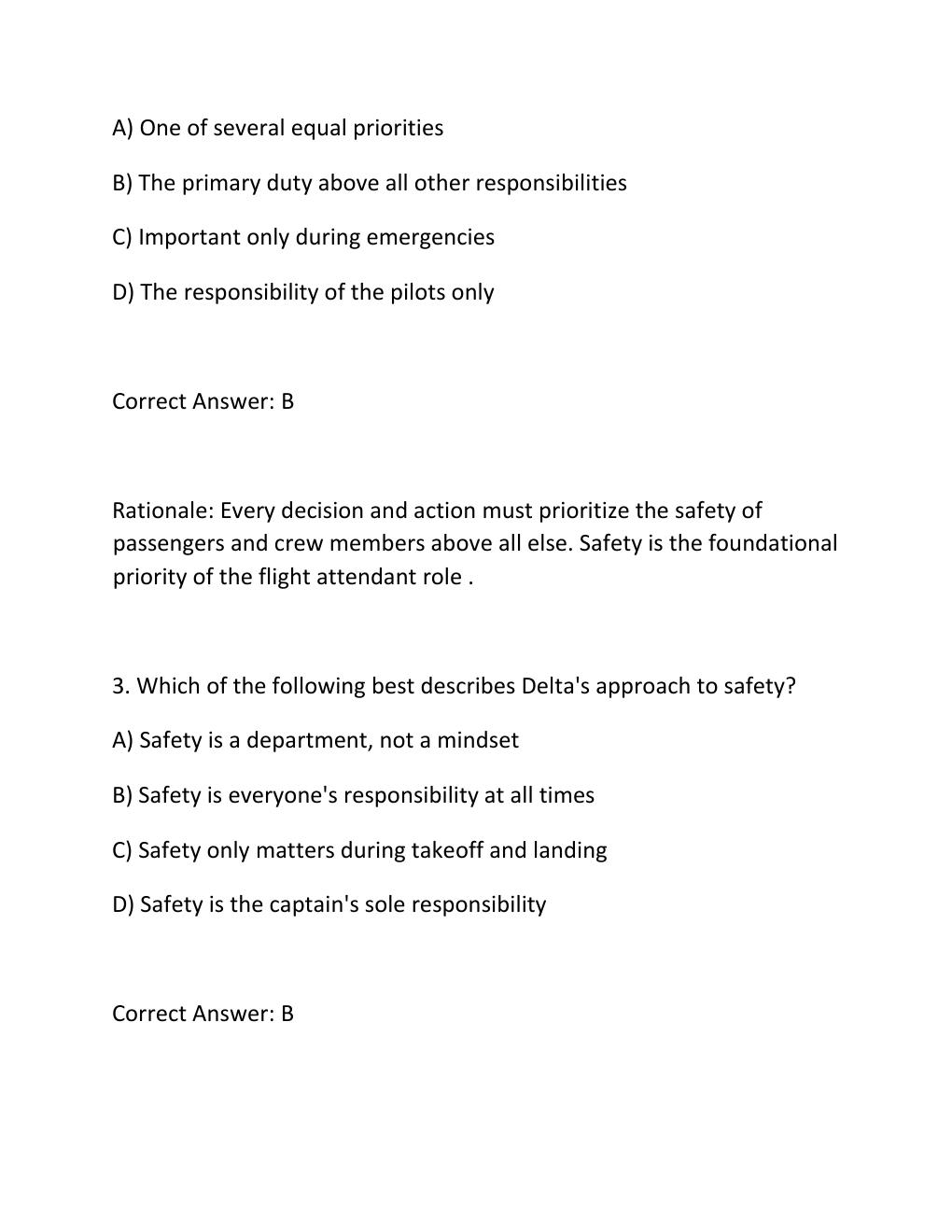 Preview page 2 of Delta Flight Attendant Final Training Exam Complete 300-Question Practice Test Bank  2026,.......