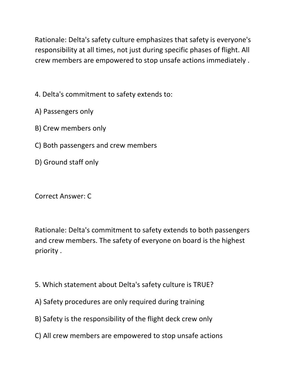 Preview page 3 of Delta Flight Attendant Final Training Exam Complete 300-Question Practice Test Bank  2026,.......
