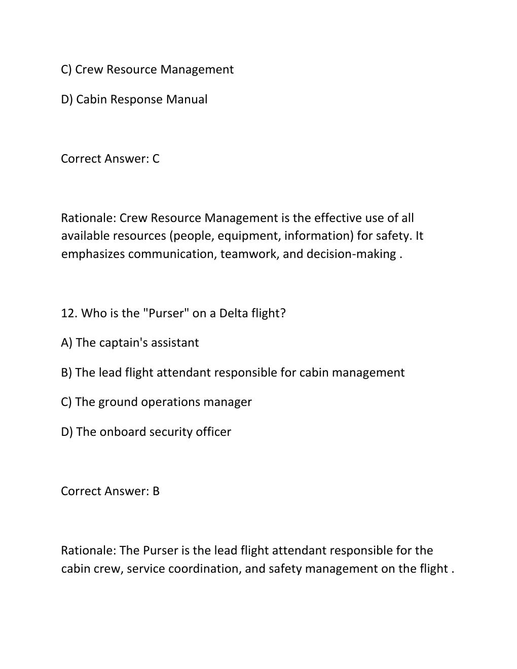 Preview page 8 of Delta Flight Attendant Final Training Exam Complete 300-Question Practice Test Bank  2026,.......