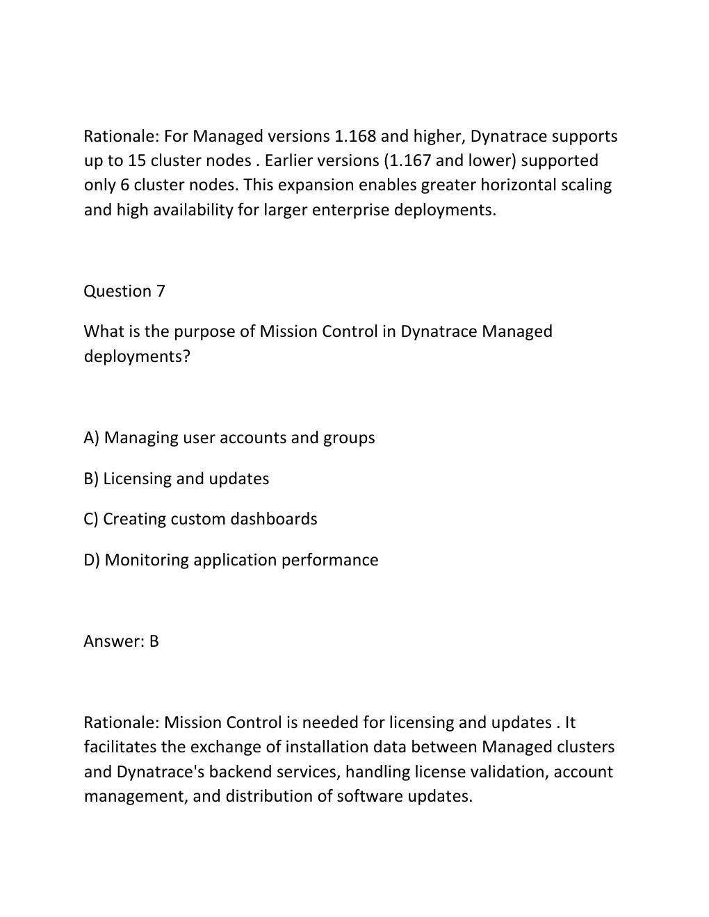 Preview page 6 of DYNATRACE PROFESSIONAL CERTIFICATION WRITTEN EXAM Complete Practice Test Bank  2026