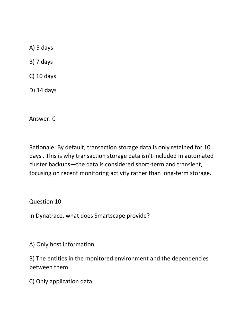 Preview page 8 of DYNATRACE PROFESSIONAL CERTIFICATION WRITTEN EXAM Complete Practice Test Bank  2026