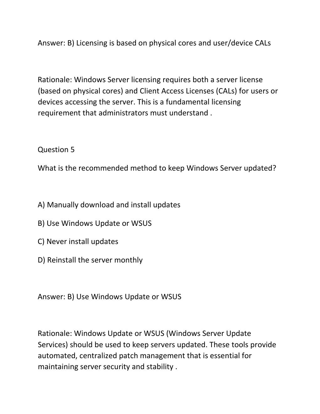 Preview page 4 of HYBRID SERVER PRO CORE CERTIFICATION Complete Practice Test Bank 300 Exam